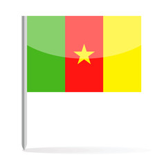 Cameroon Flag Pin Vector Icon