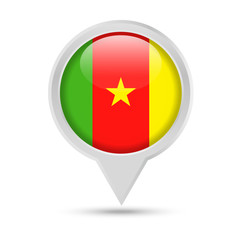 Cameroon Flag Round Pin Vector Icon