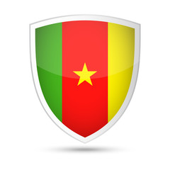 Cameroon Flag Vector Shield Icon