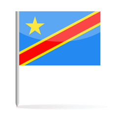 Democratic Republic of the Congo Flag Pin Vector Icon