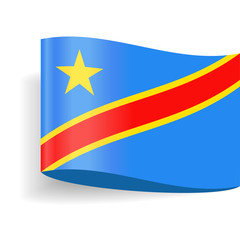 Democratic Republic of the Congo Flag Vector Label Tag Icon