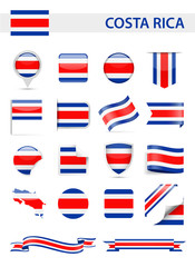 Costa Rica Flag Vector Set