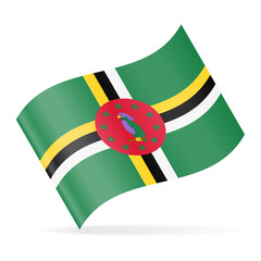 Dominica Flag Vector Waving Icon