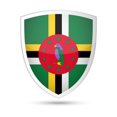 Obraz premium Dominica Flag Vector Shield Icon