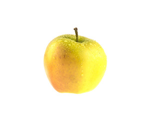 wet apple on a white background