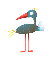 Fototapeta premium Happy animals parent holding egg. Vector illustration.