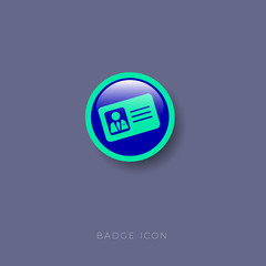 Business pass icon. Badge glossy button.