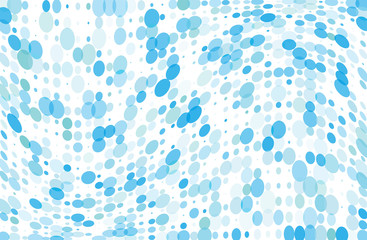 Wavy dotted pattern with circles, dots, point small and large scale.  Grunge halftone background. Digital gradient.