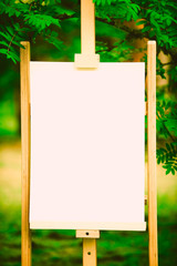 Naklejka na ściany i meble A board with a white background and space for your text. Blank board,isolated,put your own text here