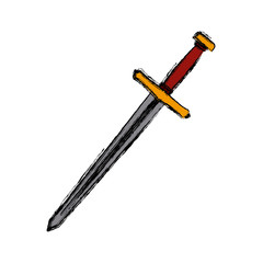 Sword medieval weapon icon vector illustration graphic design