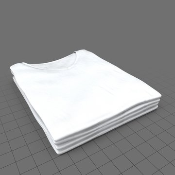 Stack of folded crew neck shirts without tags (womens)