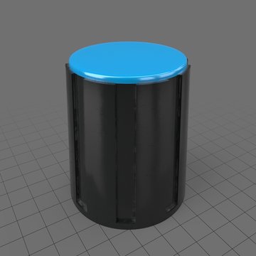 Tall black knob with blue top
