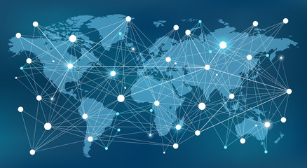 worldwide network concept - data, management, analysis & resources: vector illustration © j-mel