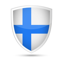 Finland Flag Vector Shield Icon