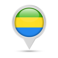Gabon Flag Round Pin Vector Icon