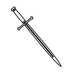 Sword medieval weapon icon vector illustration graphic design