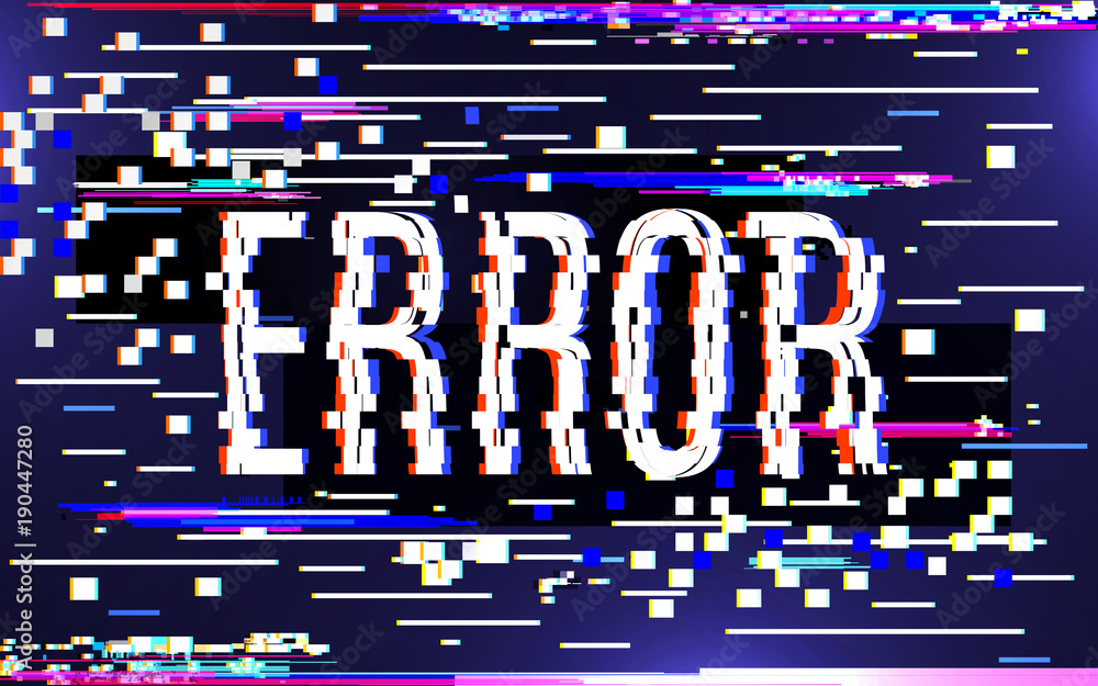 Aufkleber glitch error concept. colorful digital pixel noise. television screen effect. corrupted image on col