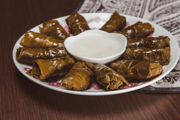 A plate of dolma, healthy food