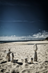 Stone tower on the beach, zen image