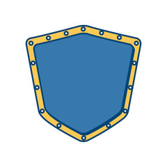 Metallic warrior shield icon vector illustration graphic design