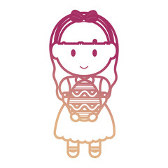 girl with easter egg vector illustration