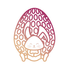 rabbit with easter egg  vector illustration