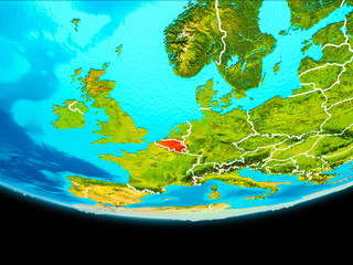 Fototapeta na wymiar Satellite view of Belgium