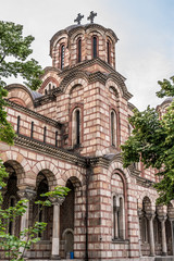 Naklejka premium Belgrade, Serbia June 09, 2015: St. Mark's Church or Church of St. Mark is a Serbian Orthodox church located in the Tasmajdan park in Belgrade, Serbia, near the Parliament of Serbia.