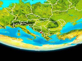 Satellite view of Montenegro