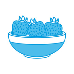 Strawberries on bowl icon vector illustration graphic design