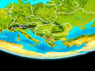Satellite view of Kosovo