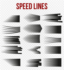 Comic Book Design Element Speed Lines Explosion Manga cartoon on white background. Vector Illustration