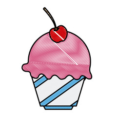 Cupcake delicious dessert icon vector illustration graphic design