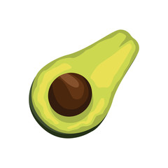Avocado half cut icon vector illustration graphic design