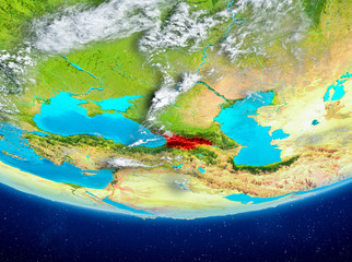Georgia on globe from space