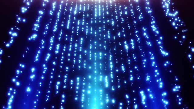 Raining Orbs of Light | Twinkling Glowing Particles falling from the Sky with Beautiful Rays of Light Seamless Looping Animated Motion Background Video Backdrop Blue Cyan