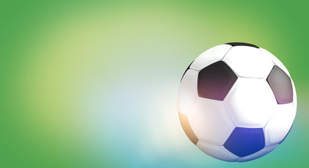 Fototapeta premium modern rounded soccer football ball light green background 3d rendering