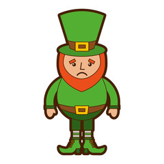 leprechaun sad cartoon st patricks day character vector illustration
