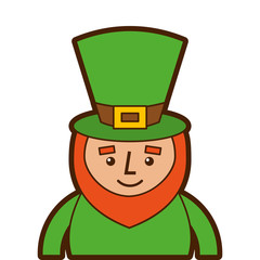 st. patricks day portrait of a happy leprechaun vector illustration