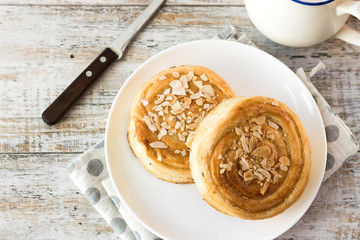 Denish with almond petals