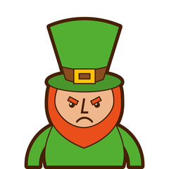 st. patricks day portrait of a angry leprechaun vector illustration