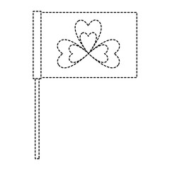 green flag with clover symbol vector illustration sticker design