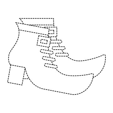pair green boot shoes of leprechaun vector illustration sticker design