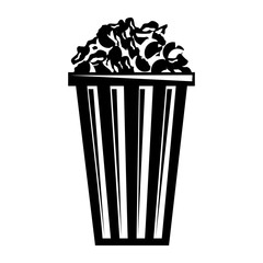 movie bucket pop corn food snack icon vector illustration