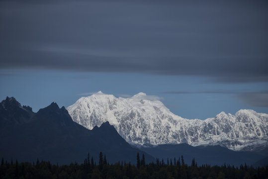 Scenic view of mountains at Denali National Park and Preserve against sky