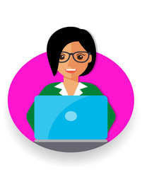 woman working in the office