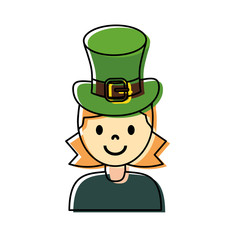 woman wearing leprechaun hat