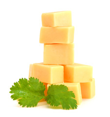 piece of cheese isolated on a white background