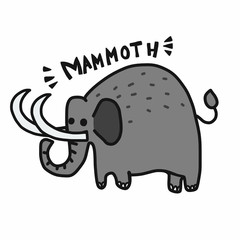 Mammoth cartoon vector illustration doodle style