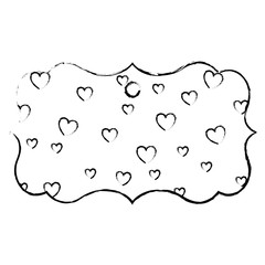 elegant frame with hearts pattern background vector illustration design